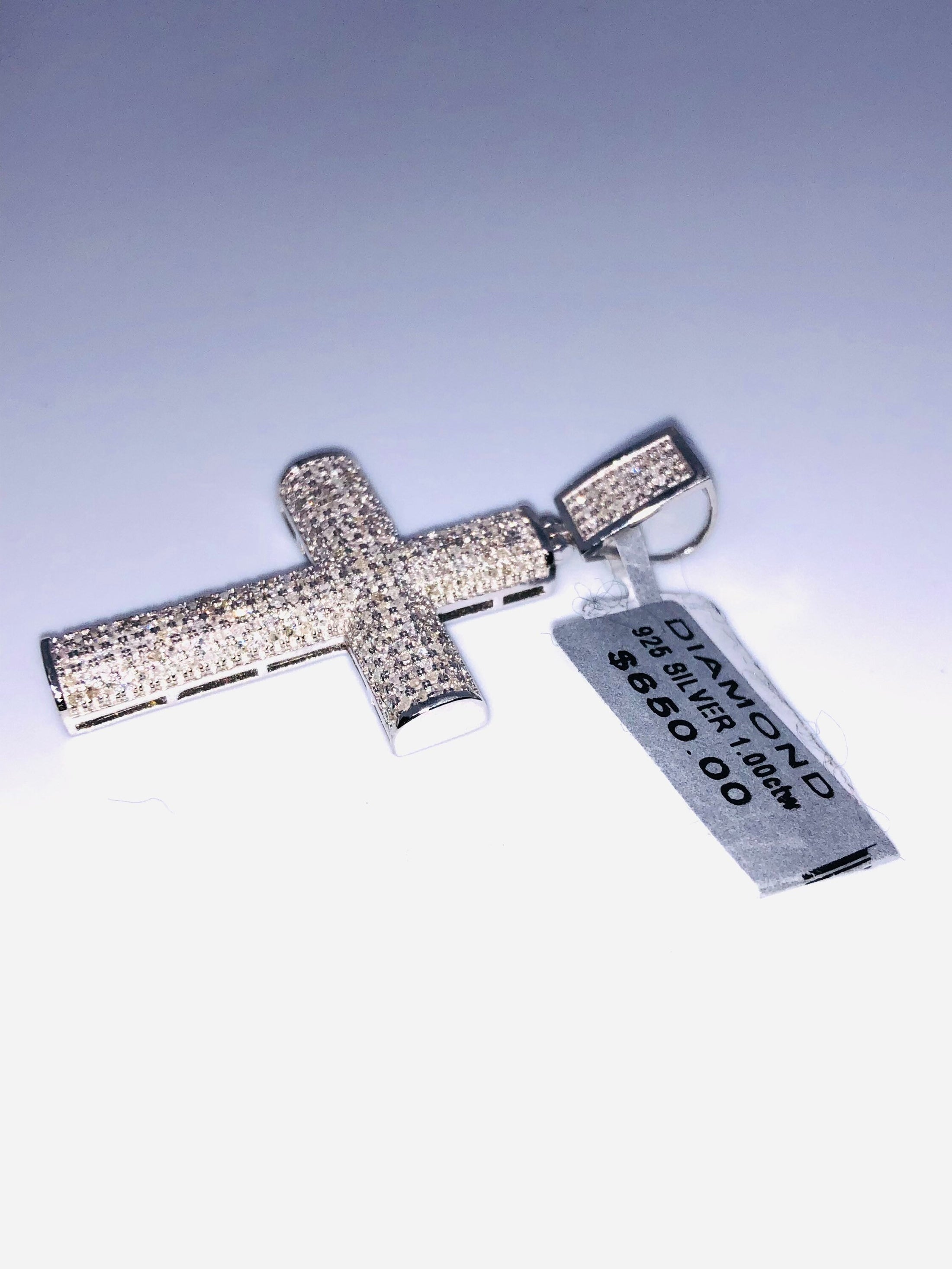 10k white gold vermeil Genuine Natural Diamond 1ct Cross Pendant Not CZ Not Moissanite Not Fake Custom made Best gift unbeatable huge sale!