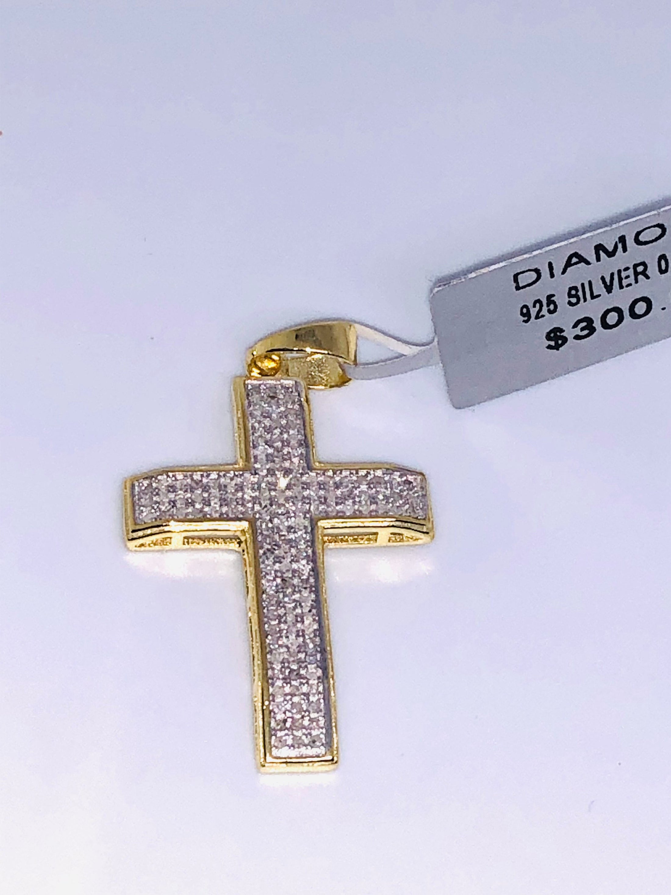 10k yellow gold vermeil Genuine natural diamond cross pendant 1/2 carat beautiful custom made diamond cross nest gift for your loved one wow