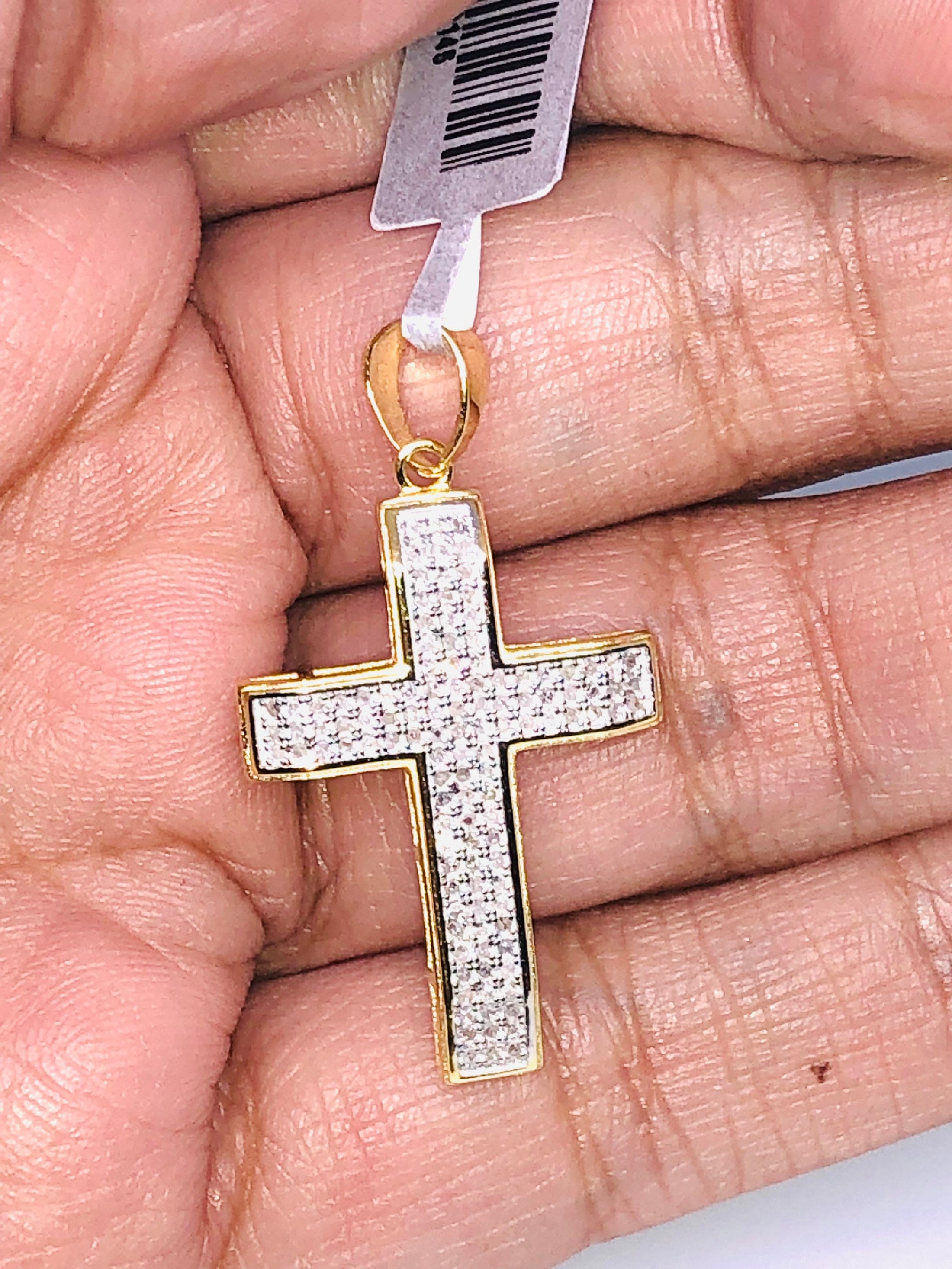 10k yellow gold vermeil Genuine natural diamond cross pendant 1/2 carat beautiful custom made diamond cross nest gift for your loved one wow