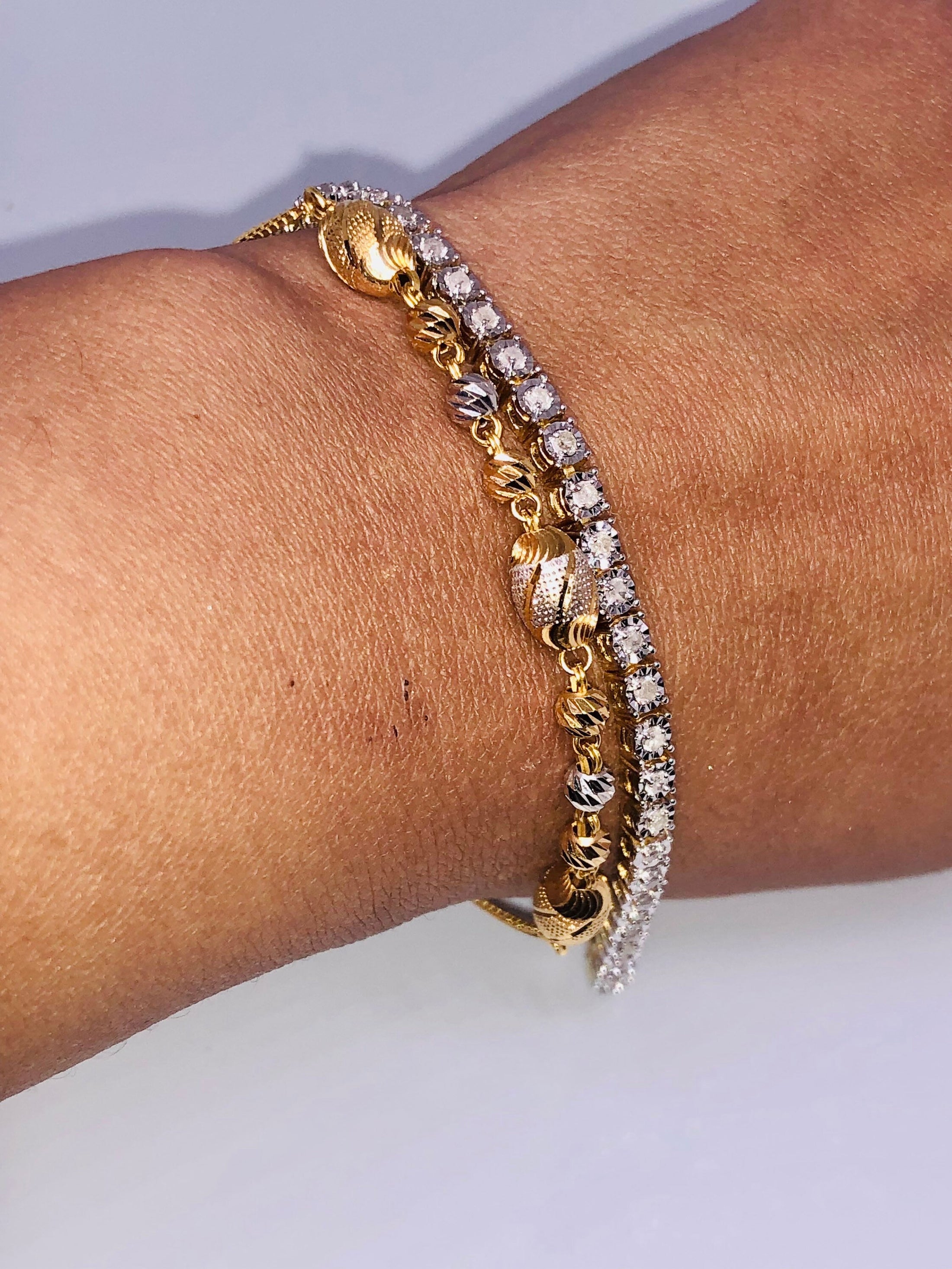 Real Diamond Bracelet | 10k Gold Vermeil | 1cttw | Tennis Bracelet | Hiphop Tennis Chain | For Him | For Her | Christmas Gift