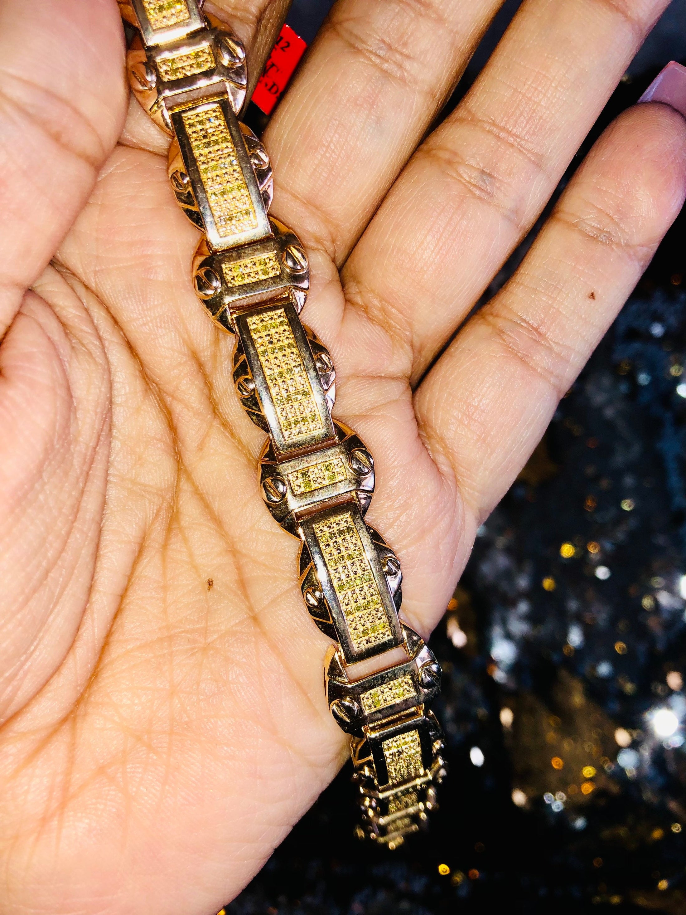Genuine natural real diamond Mens custom made beautiful bracelet best birthday anniversary wedding holiday biggest sale ever! Wow!