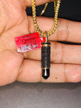 Load image into Gallery viewer, Real diamond one of a kind Bullet pendant! It’s so unique only one ever made like it in real diamonds custom made best gift for gun lovers!!
