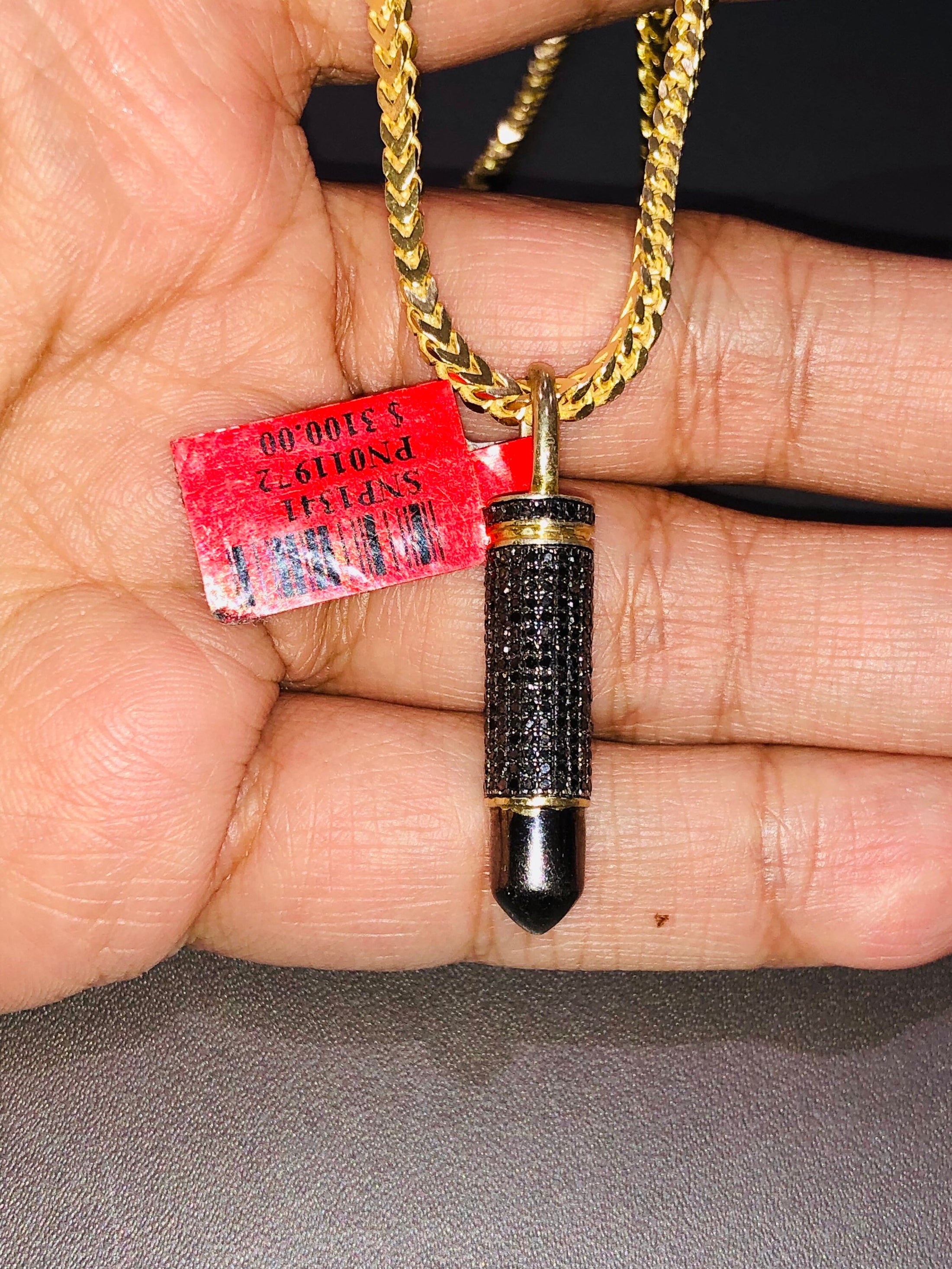 Real diamond one of a kind Bullet pendant! It’s so unique only one ever made like it in real diamonds custom made best gift for gun lovers!!