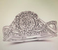 Cargar la imagen en la vista de la galería, 10k white gold vermeil Real genuine natural diamond bridal engagement ring set Not cz no fake stones Authenticity card included wedding gift
