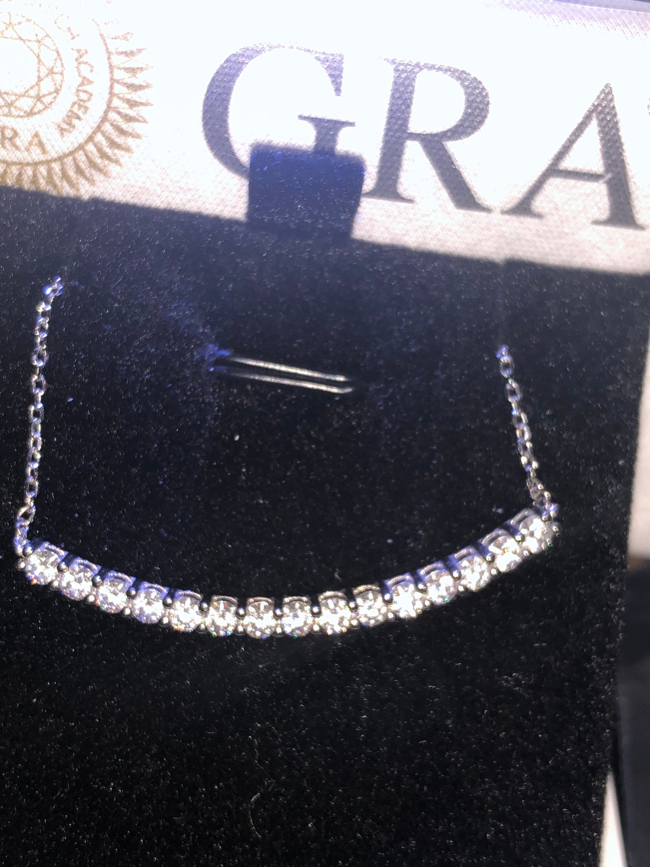 GRA certified moissanite diamond necklace w/ bolo bracelet set, custom made perfect gift for anniversary wedding bridal, pass diamond tester