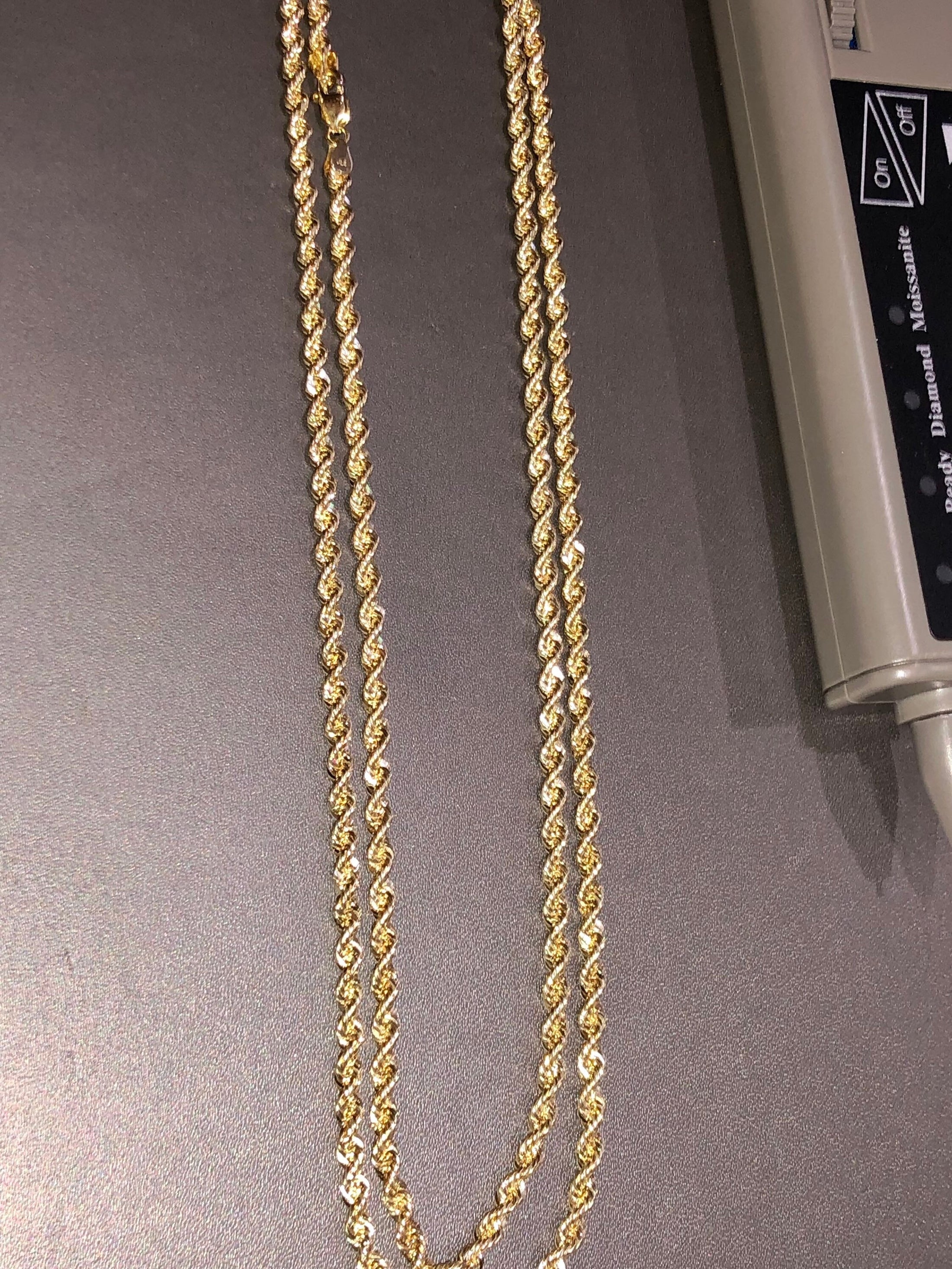 10k solid real gold diamond cut rope chain so beautiful perfect gift holiday birthday anniversary Free appraisal Not plated gift wrapped