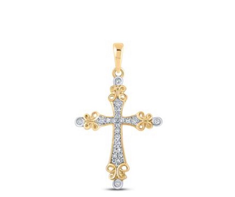 10k solid real gold real natural diamond cross necklace set not CZ not plated free appraisal, Free Ship, Free gift wrap for Christmas Gift