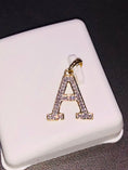 Cargar la imagen en la vista de la galería, 10k Solid Gold | Monogram Pendant Necklace | Diamond Letter Pendant | Initial Necklace | Name Pendant | Letter Charm Pendant | Christmas
