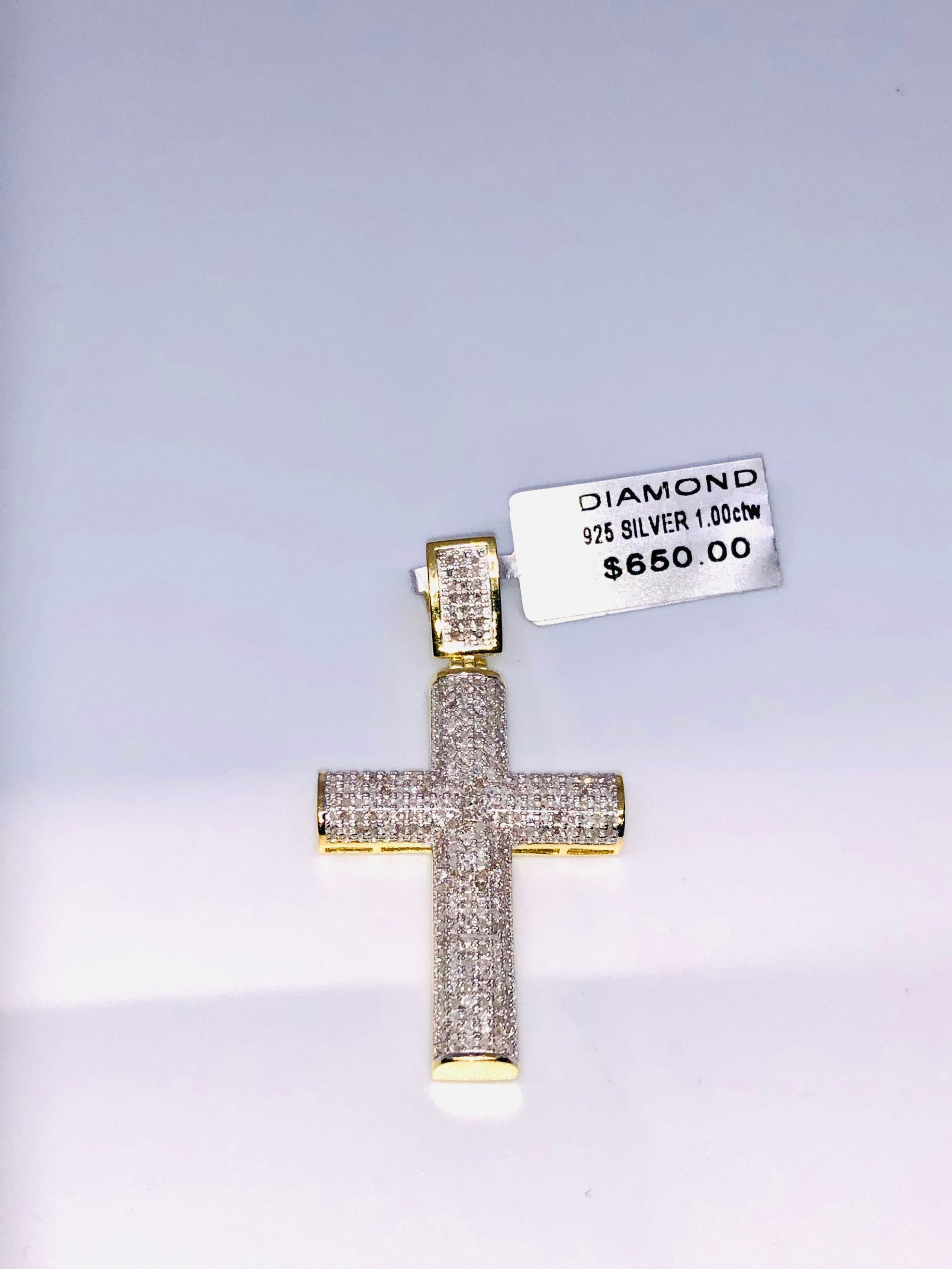 Diamond Cross Pendant | 10k Gold Vermeil | 1cttw | For Her | For Him | Christmas Gift