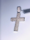 Cargar la imagen en la vista de la galería, 10k white gold vermeil Genuine Natural Diamond 1ct Cross Pendant Not CZ Not Moissanite Not Fake Custom made Best gift unbeatable huge sale!
