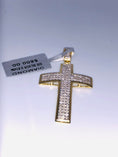 Cargar la imagen en la vista de la galería, Genuine natural diamond cross pendant custom made best gift for anniversary holiday birthday etc authenticity card & gift wrapped!
