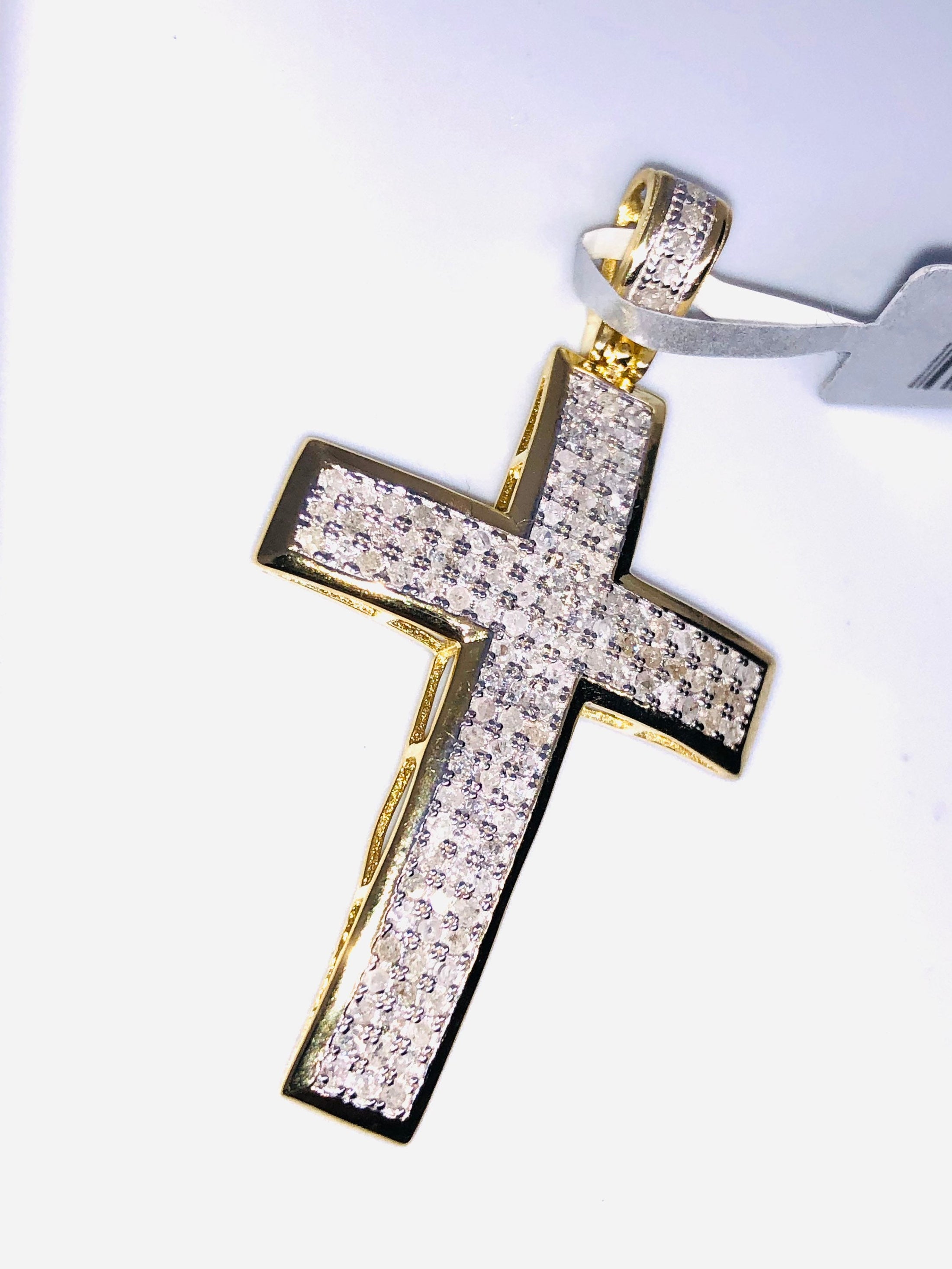 Genuine natural diamond cross pendant custom made best gift for anniversary holiday birthday etc authenticity card & gift wrapped!