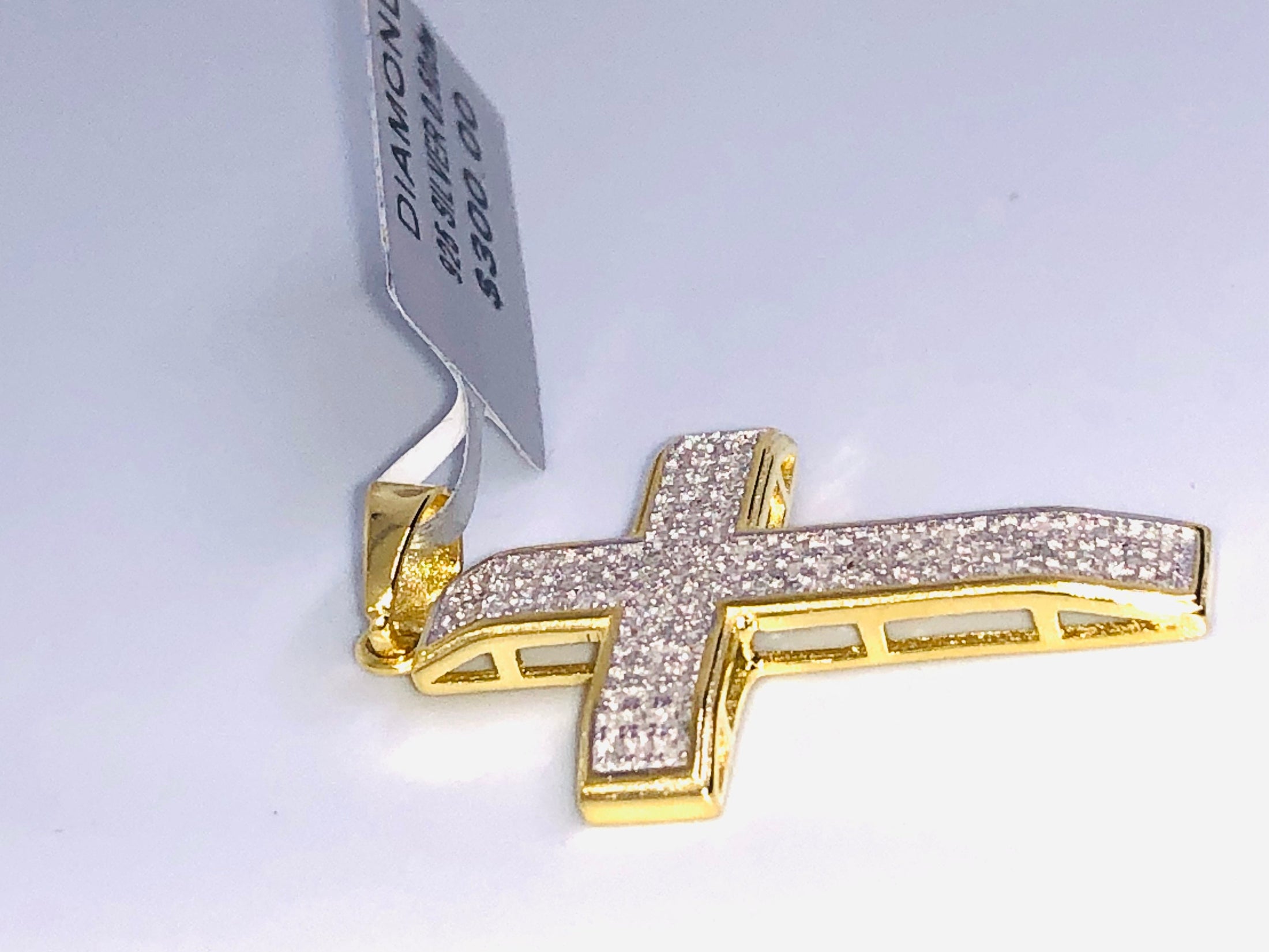 10k yellow gold vermeil Genuine natural diamond cross pendant 1/2 carat beautiful custom made diamond cross nest gift for your loved one wow