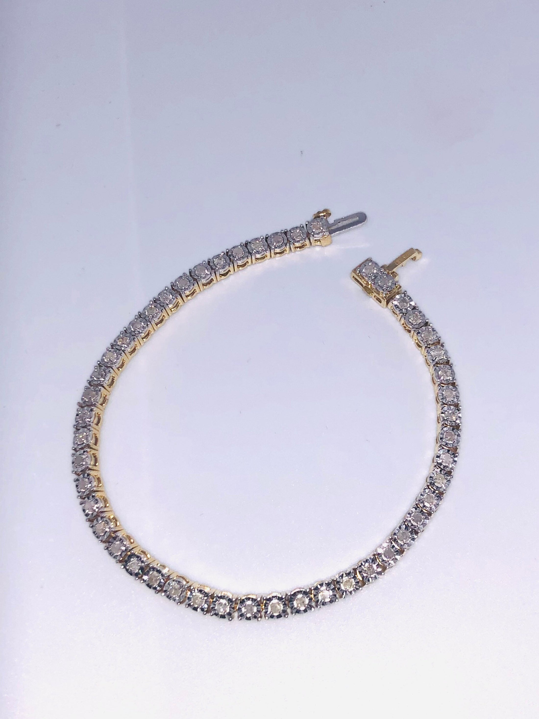 Real Diamond Bracelet | 10k Gold Vermeil | 1cttw | Tennis Bracelet | Hiphop Tennis Chain | For Him | For Her | Christmas Gift