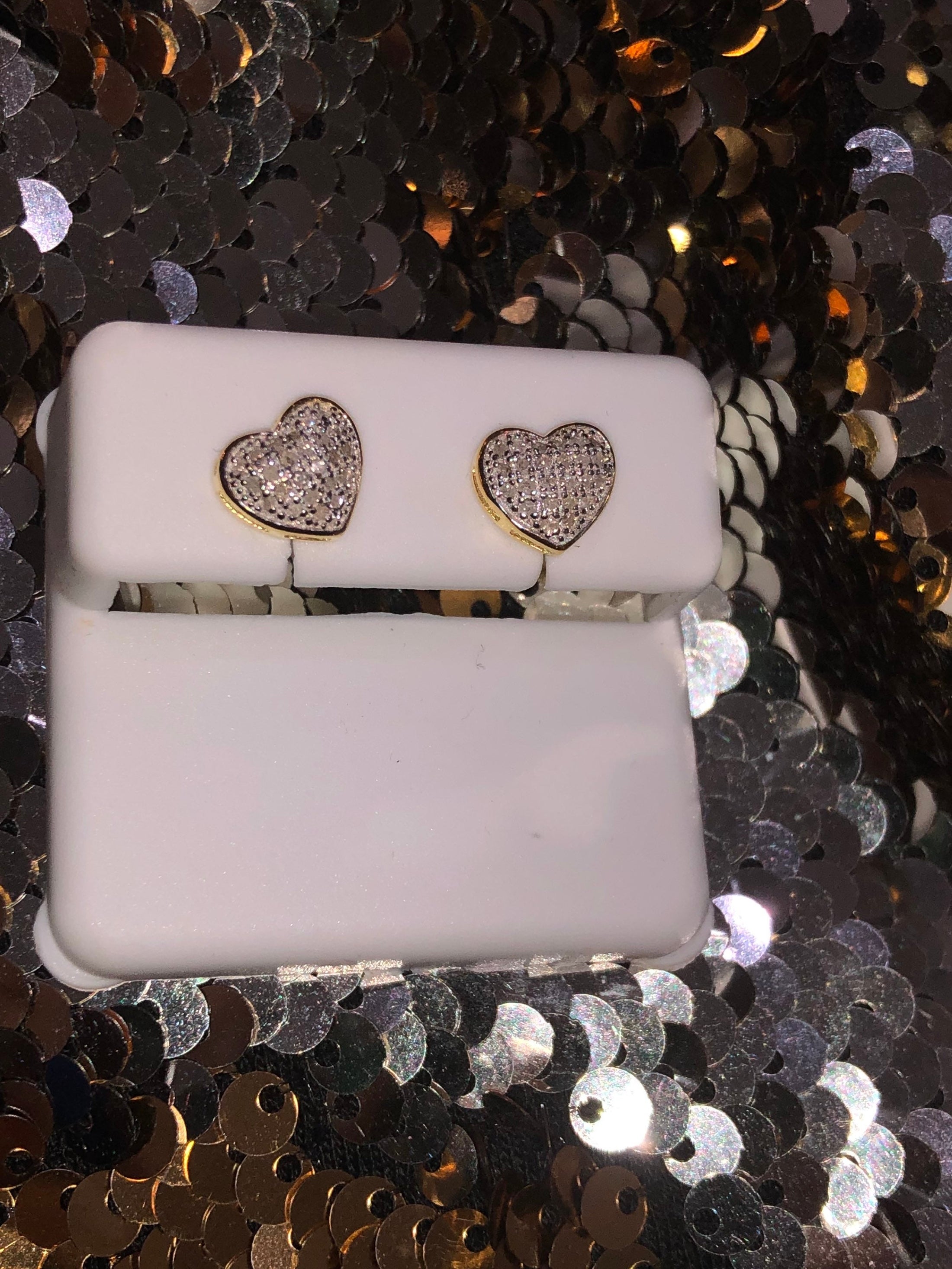 Real diamond puff heart earring stunning gift for holiday anniversary birthday wedding so beautiful huge sale limited fast shipping!
