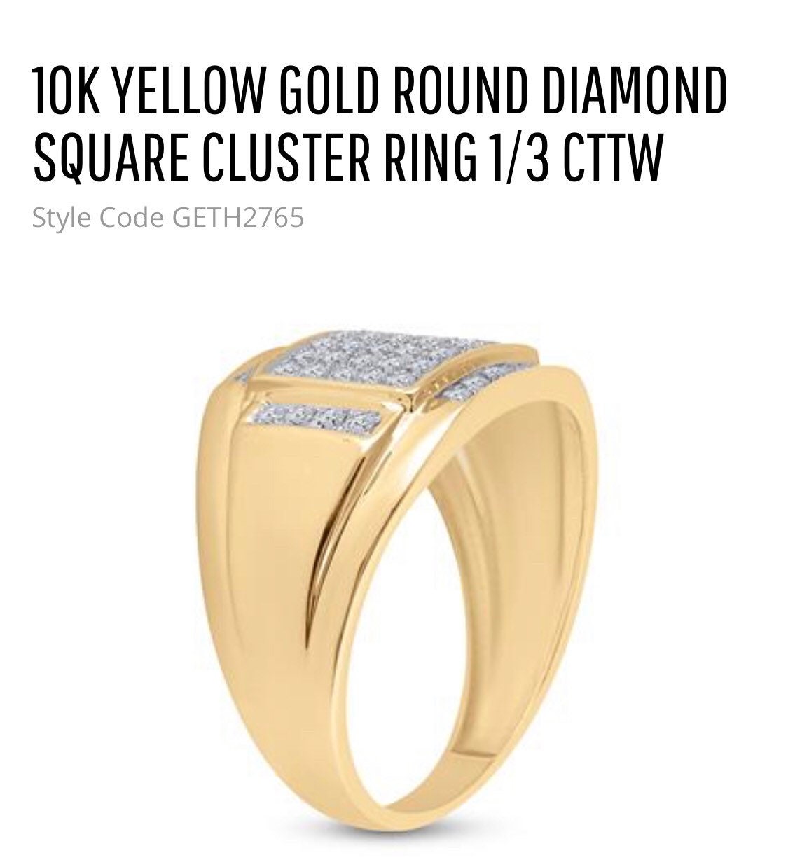 10K Yellow Gold | Diamond Ring | Luxury Diamond Jewelry | HipHop Ring for men | Wedding Band | Real Diamond Ring | Christmas Gift