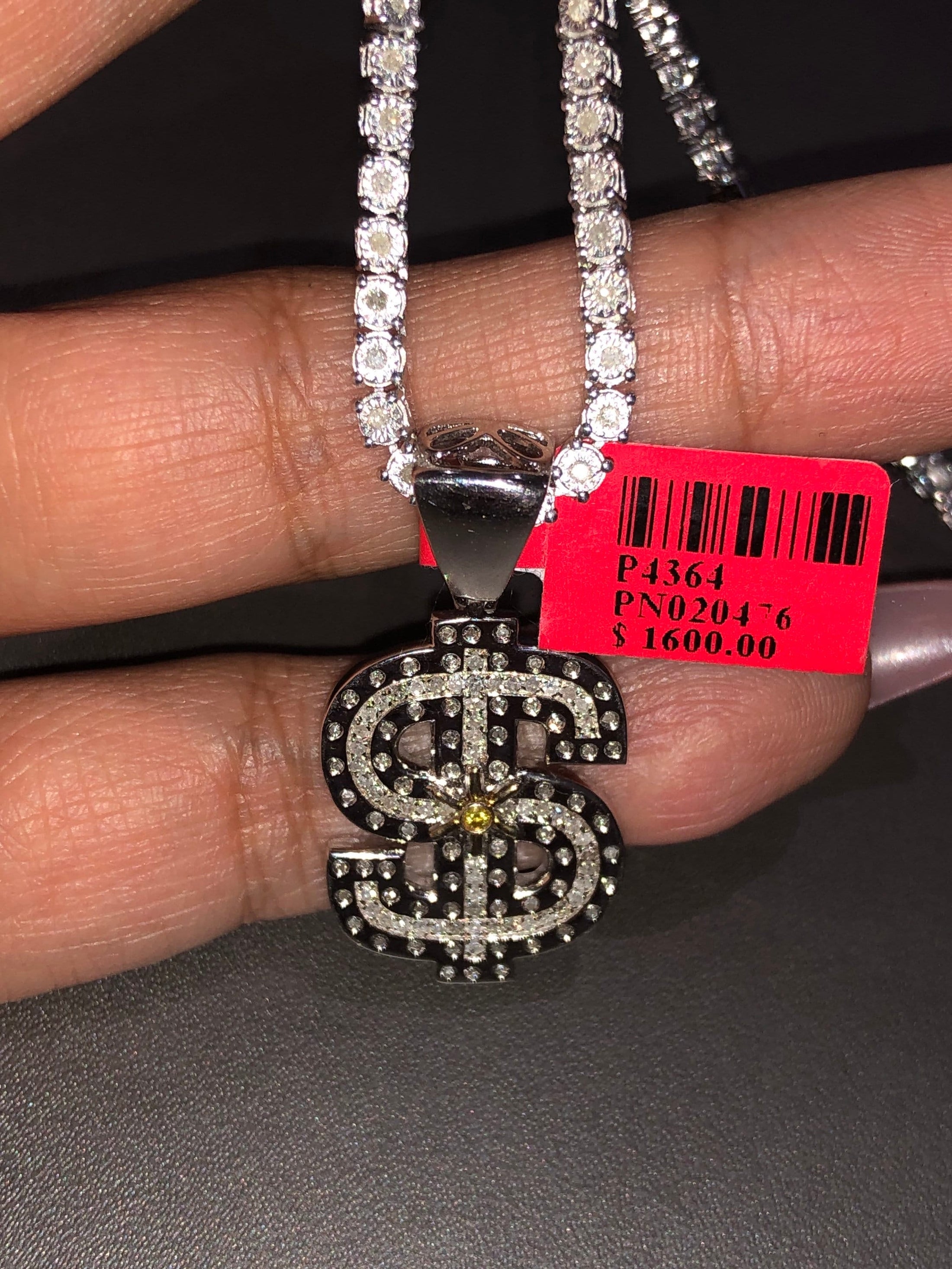 Real Diamond not CZ not lab made 10k white gold vermeil dollar sign vault pendant charm custom made best gift for men birthday hip hop Sale!