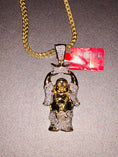 Cargar la imagen en la vista de la galería, Real diamond gold vermeil Buddha pendant charm not CZ not simulated best gift huge sale unbeatable wholesale prices best birthday gift
