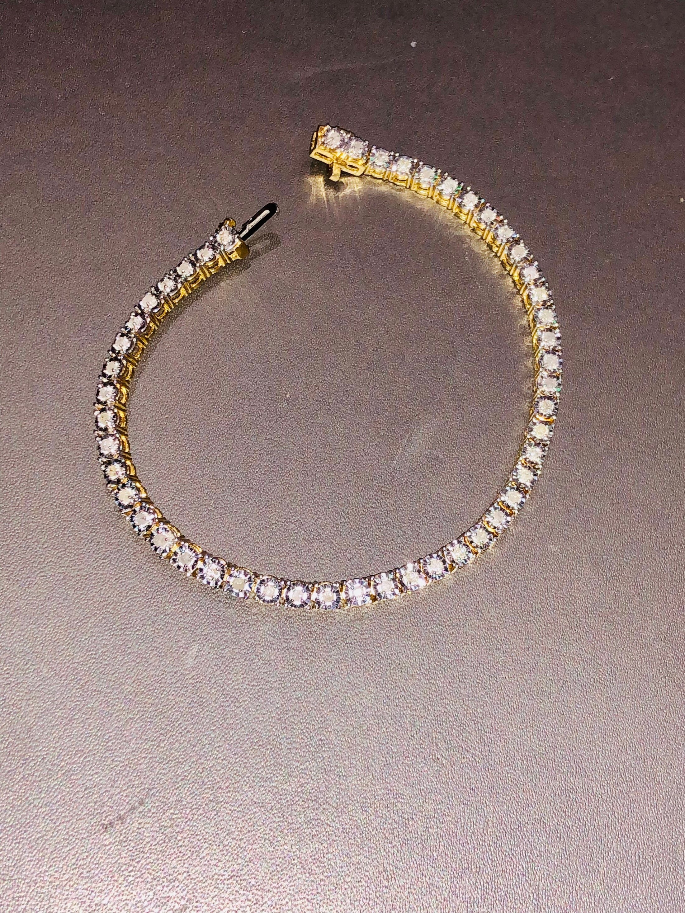 Real Diamond Bracelet | 10k Gold Vermeil | Tennis Bracelent | Hiphop Tennis Chain | Bracelet | For Him | For Her | Christmas Gift