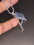 Load image into Gallery viewer, Real diamond A initial letter pendant charm name monogram NOT cz not lab not simulated Not moissanite 100% real w/ Turkish sparkle chain Wow
