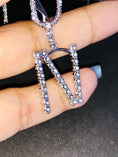 Load image into Gallery viewer, Genuine diamond Initial N a pendant w/ Turkish chain so sparkly so beautiful custom hand crafted 100% Real Diamonds not CZ not moissanite!
