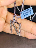 Load image into Gallery viewer, Genuine diamond Initial N a pendant w/ Turkish chain so sparkly so beautiful custom hand crafted 100% Real Diamonds not CZ not moissanite!
