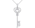 Load image into Gallery viewer, Real diamond XO key heart pendant charm with beautiful Turkish diamond cut sparkle chain free led gift box ready to gift For all occasions
