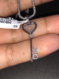 Load image into Gallery viewer, Real diamond XO key heart pendant charm with beautiful Turkish diamond cut sparkle chain free led gift box ready to gift For all occasions
