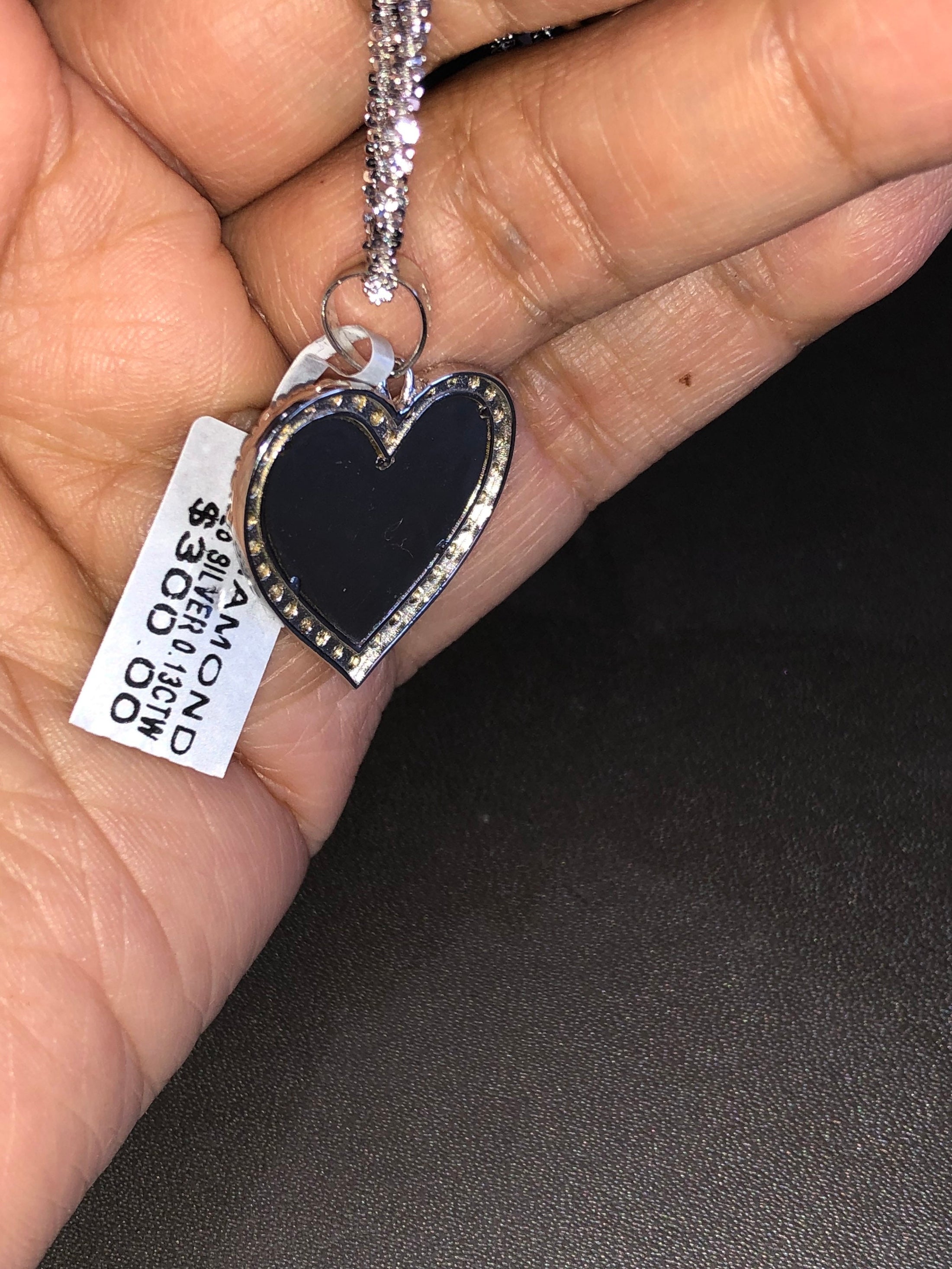 Genuine diamond heart memory picture pendant charm w/ stunning sparkle Turkish chain custom made memorial picture pendant not fake not CZ
