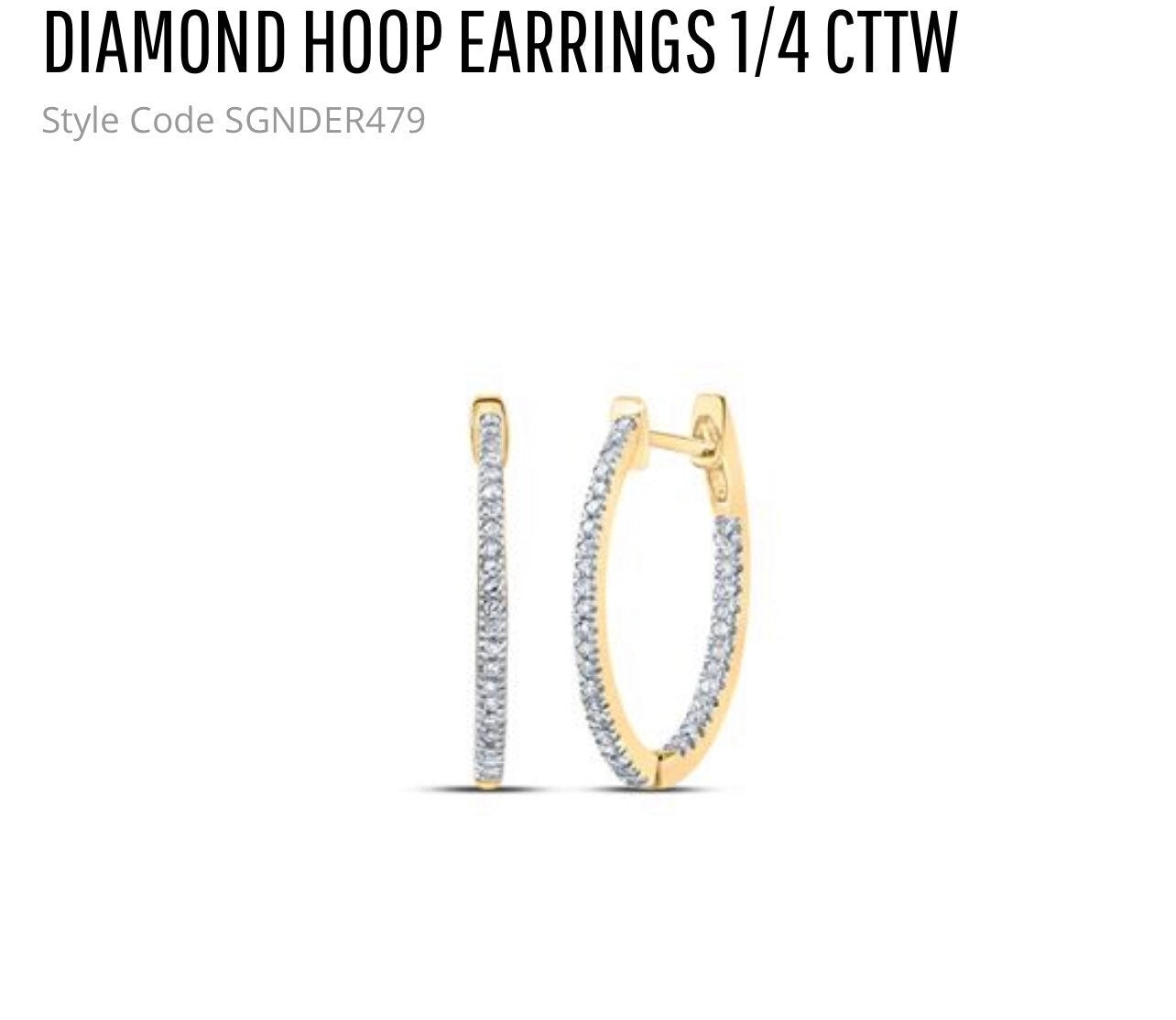 Diamond Hoop Earrings | 10k Gold Vermeil | Iced Out Hoops | Bling | For Her | For Him | Christmas Gift