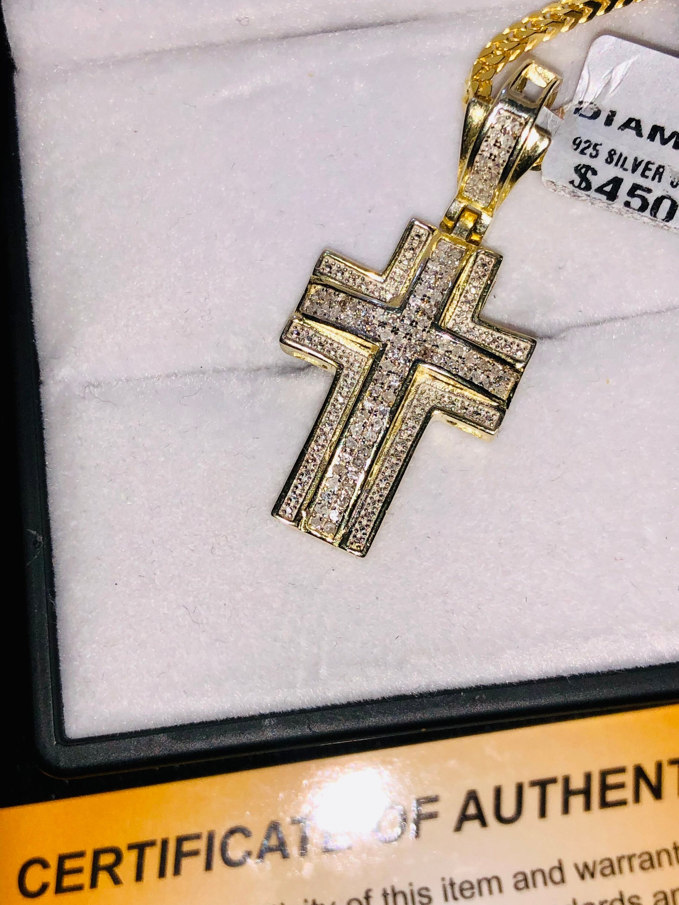 Exquisite real diamond 1/2ct double layer cross pendant hand crafted w/ natural genuine diamonds Not CZ not moissanite best gift huge sale