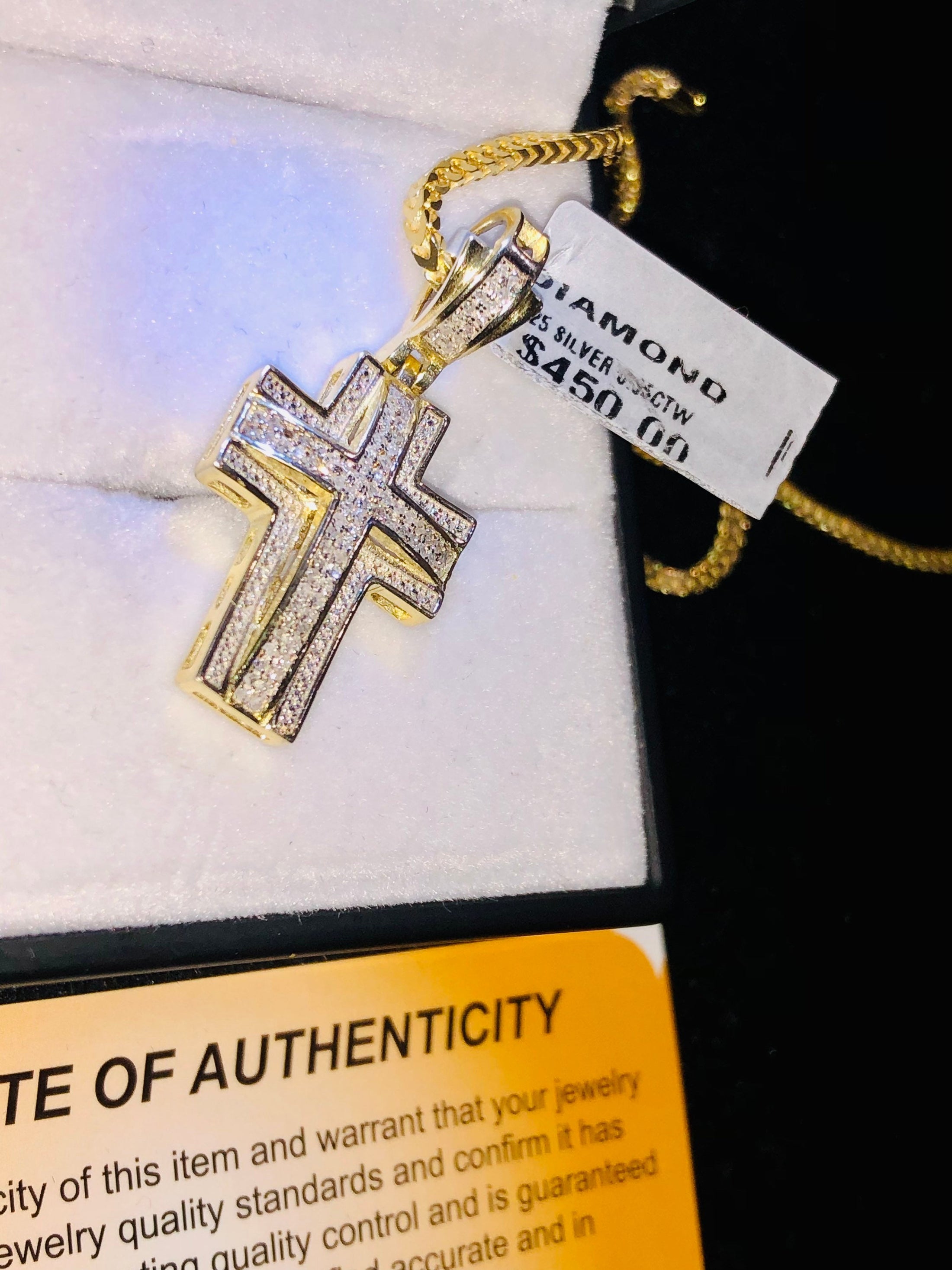 Exquisite real diamond 1/2ct double layer cross pendant hand crafted w/ natural genuine diamonds Not CZ not moissanite best gift huge sale