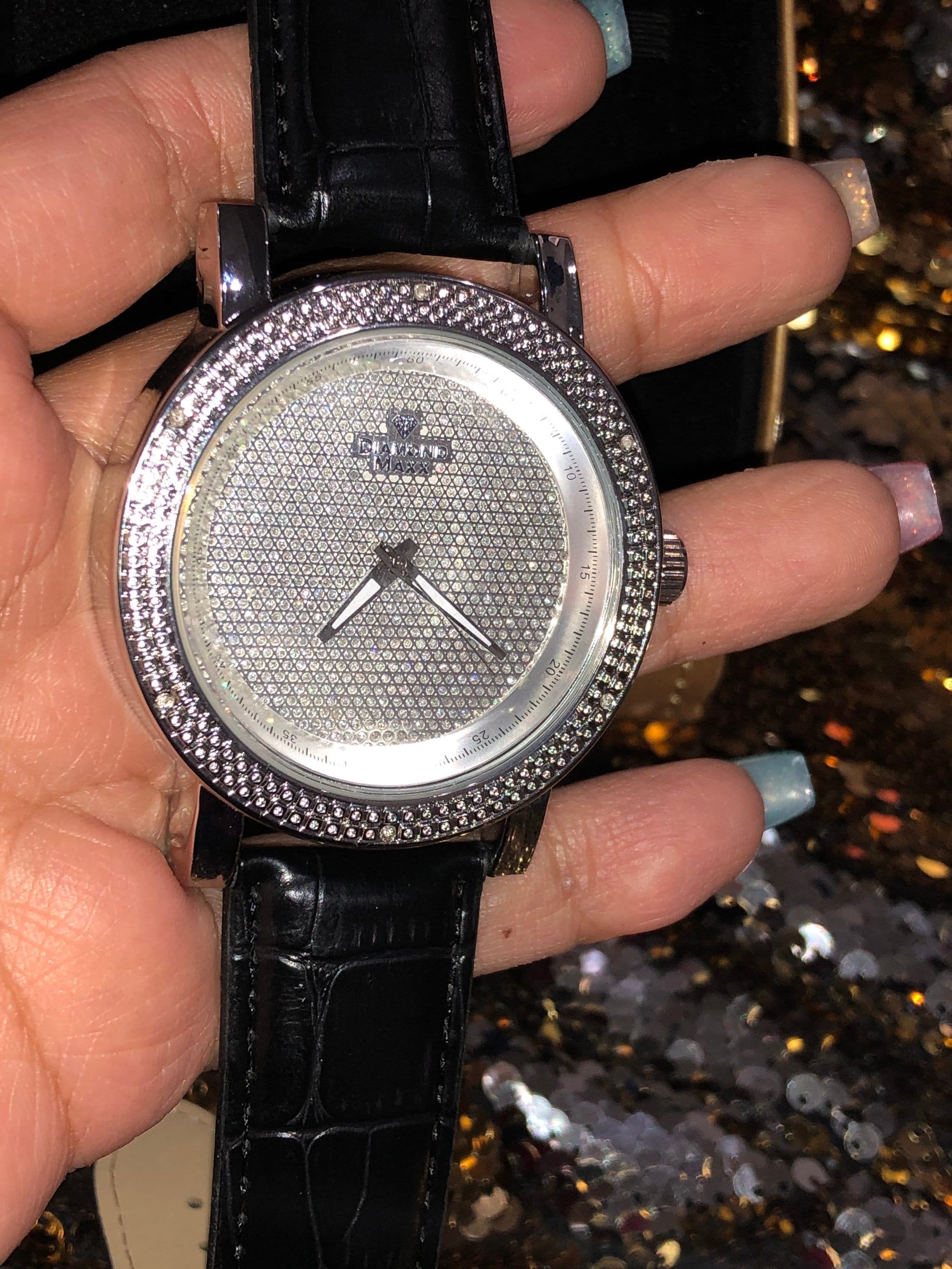 Authentic Natural diamond Men Watch hand crafted for the stylish man who likes watches and bling best gift for birthday boss friend husband