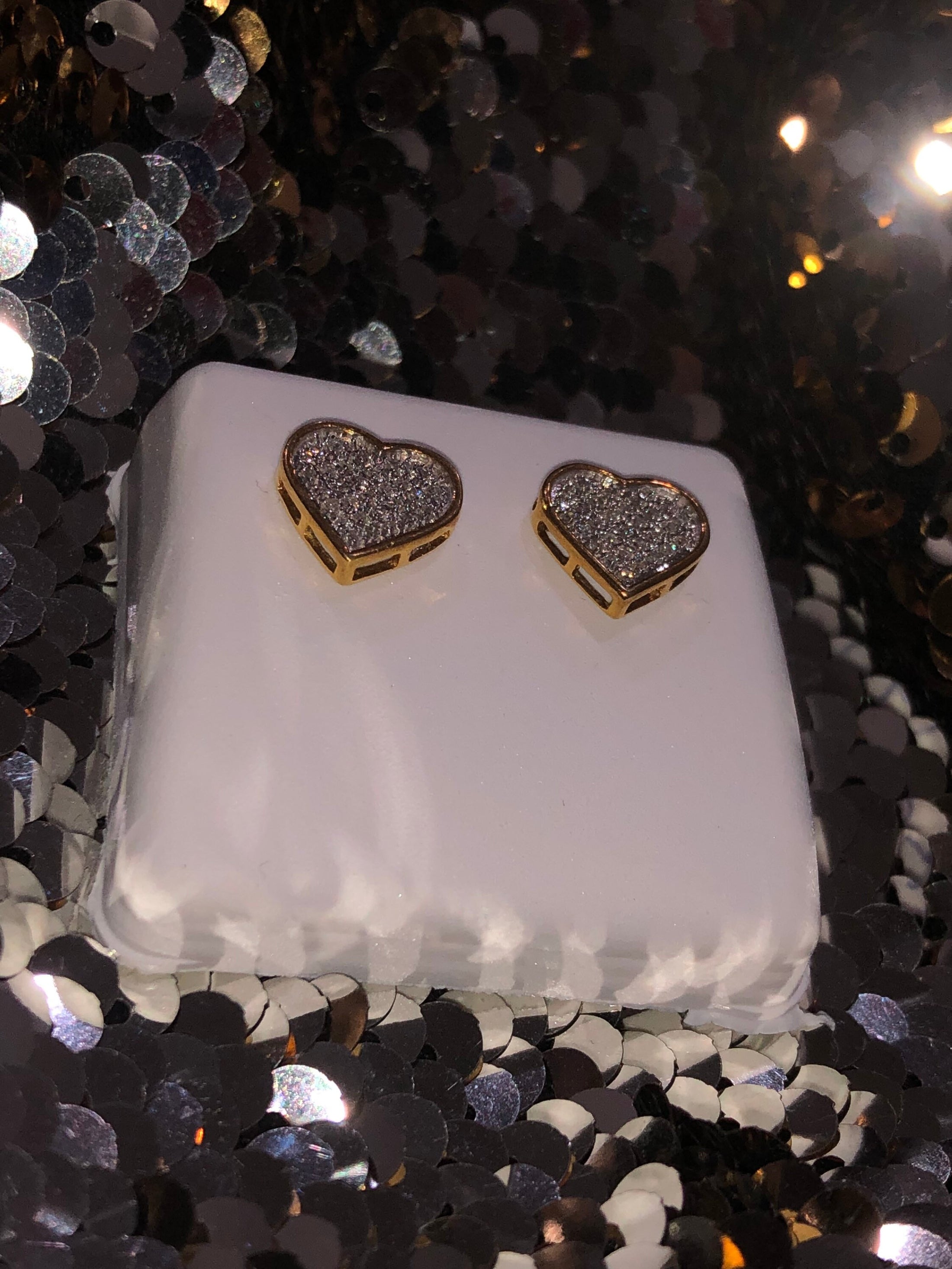 Real Diamond Heart beautiful natural diamond earrings. Best Christmas occasions Make her day with this perfect heart shaped gift sale WoW