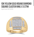 Load image into Gallery viewer, 10K Yellow Gold | Diamond Ring | Luxury Diamond Jewelry | HipHop Ring for men | Wedding Band | Real Diamond Ring | Christmas Gift
