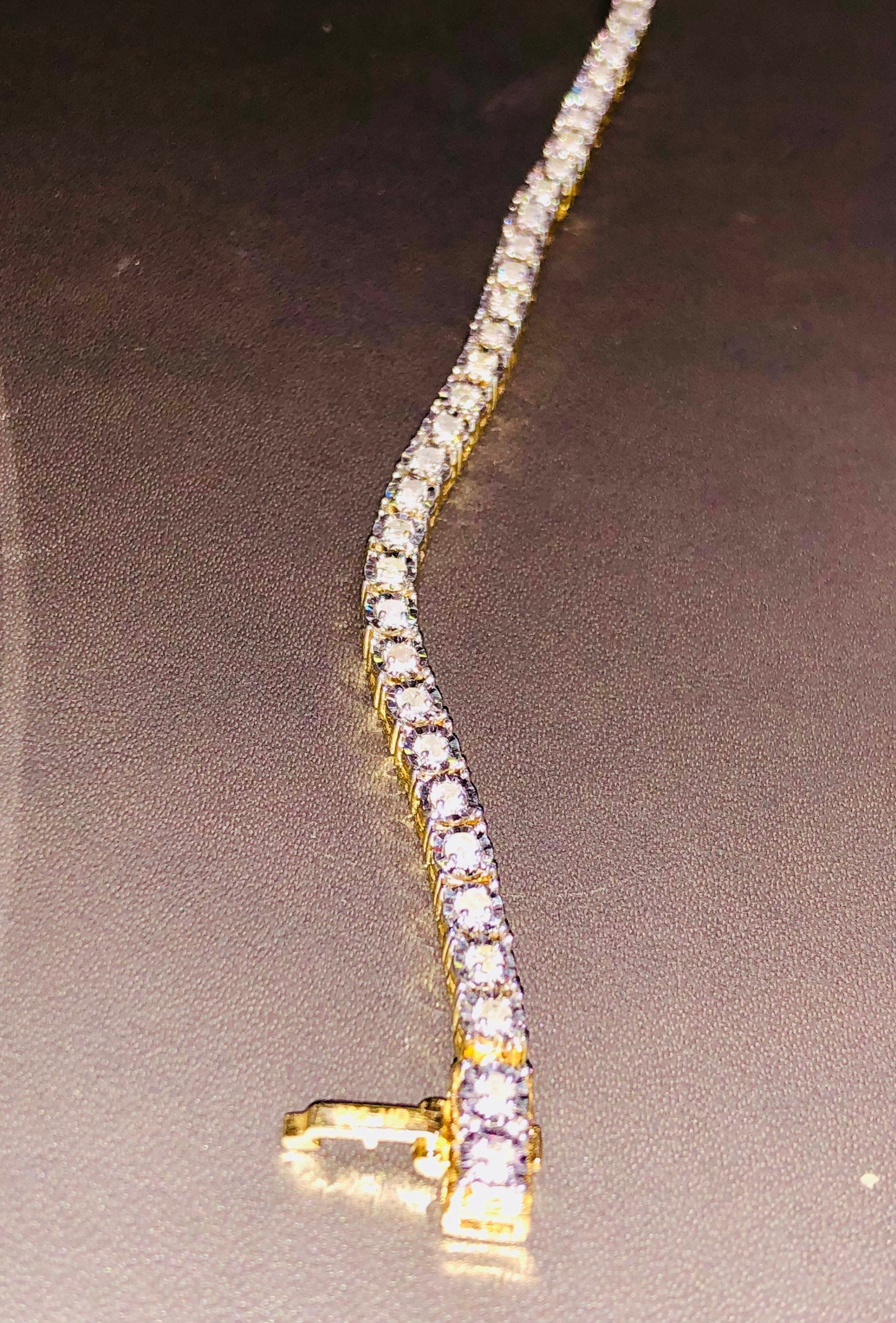 Real Diamond Bracelet | 10k Gold Vermeil | Tennis Bracelent | Hiphop Tennis Chain | Bracelet | For Him | For Her | Christmas Gift
