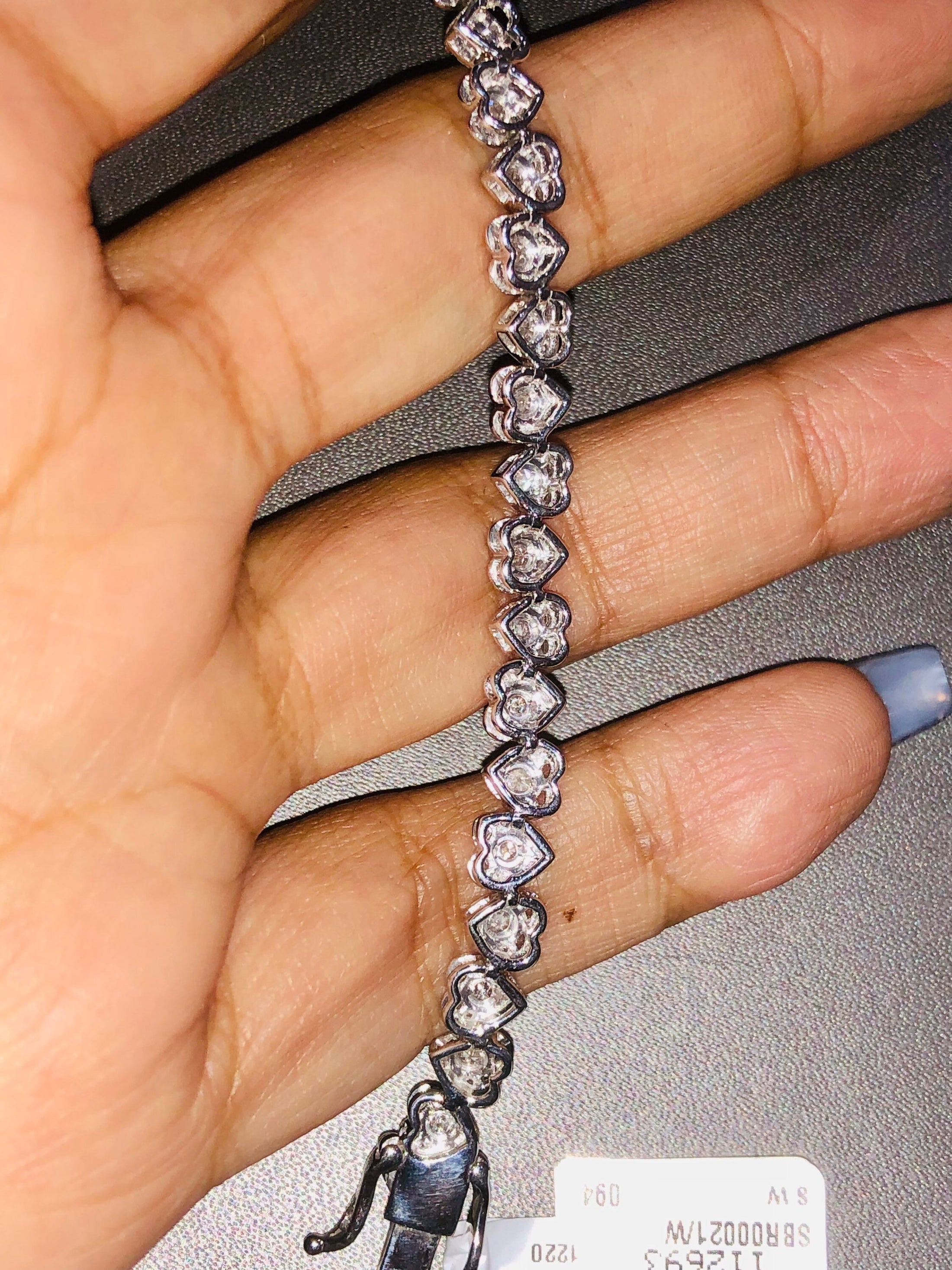 Stunning womens real diamond heart tennis bracelet beautiful gift for her for all occasions not CZ not lab made not moissanite gift wrapped!
