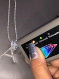 Load image into Gallery viewer, Real diamond A initial letter pendant charm name monogram NOT cz not lab not simulated Not moissanite 100% real w/ Turkish sparkle chain Wow
