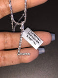 Load image into Gallery viewer, L initial Real Diamond letter pendant charm w/ Turkish sparkle chain not CZ not moissanite not lab made beautiful gift monogram initials
