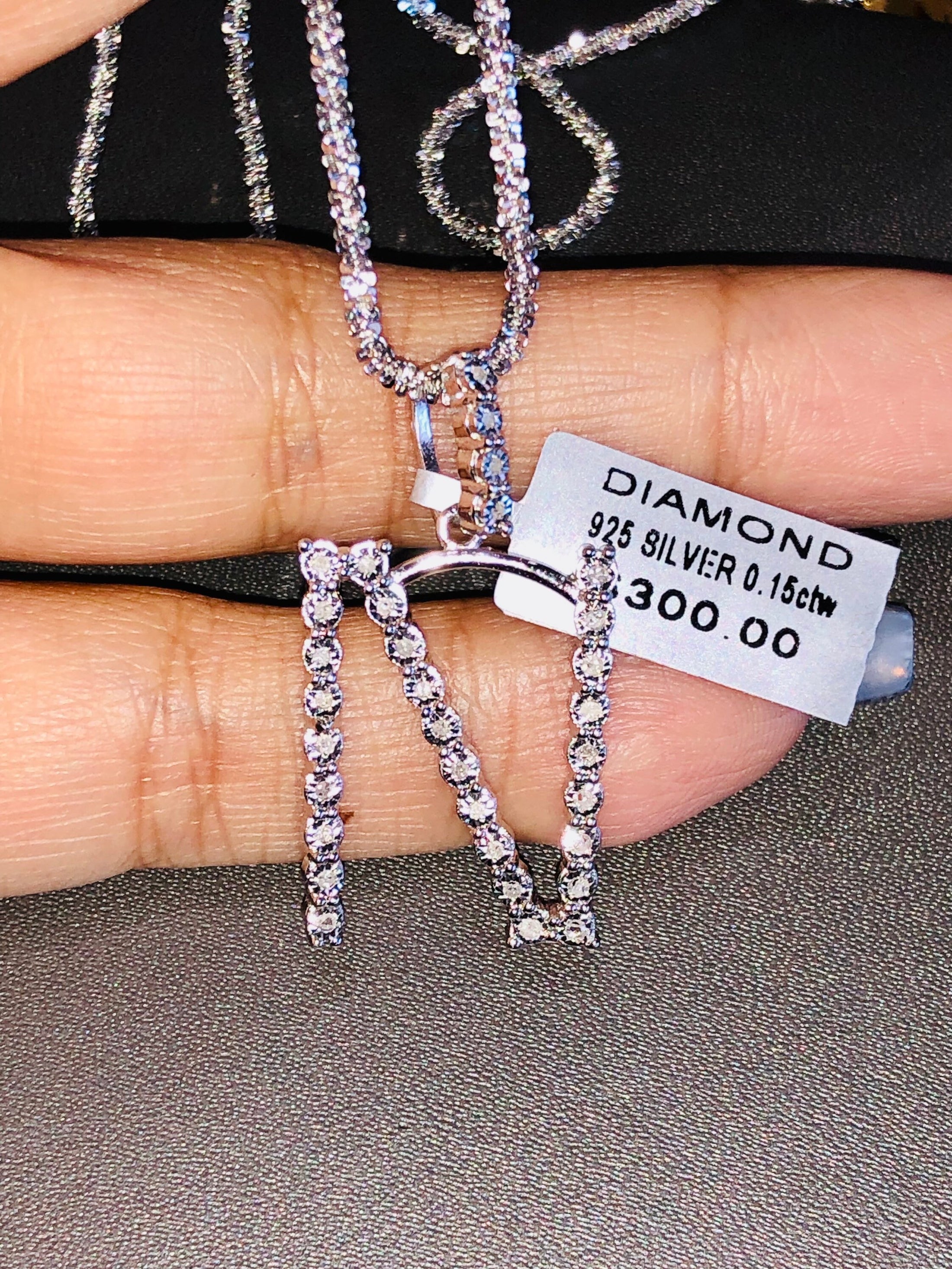 Genuine diamond Initial N a pendant w/ Turkish chain so sparkly so beautiful custom hand crafted 100% Real Diamonds not CZ not moissanite!