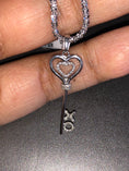 Load image into Gallery viewer, Real diamond XO key heart pendant charm with beautiful Turkish diamond cut sparkle chain free led gift box ready to gift For all occasions
