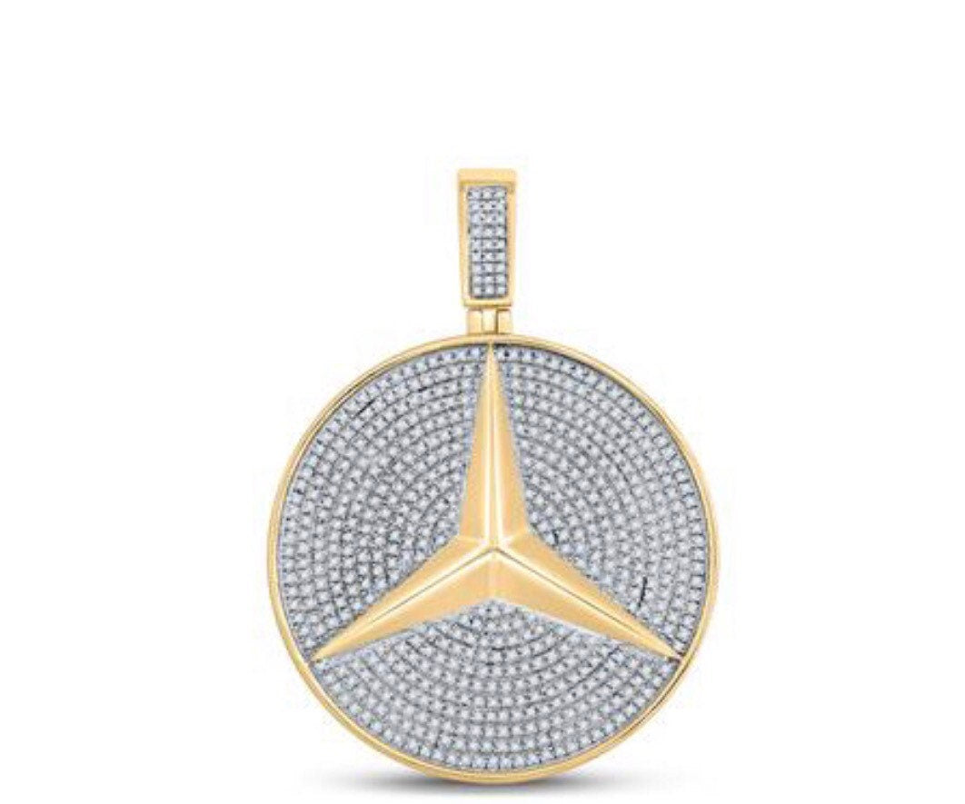 10k solid gold real diamond custom designed pendant, Car logo, Luxury car pendant, Not plated, Not lab made, Free Appraisal, Best gift SALE