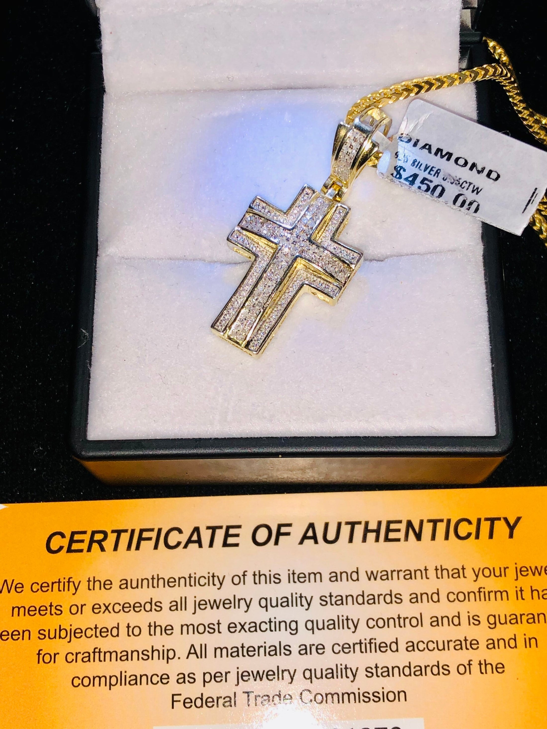 Exquisite real diamond 1/2ct double layer cross pendant hand crafted w/ natural genuine diamonds Not CZ not moissanite best gift huge sale