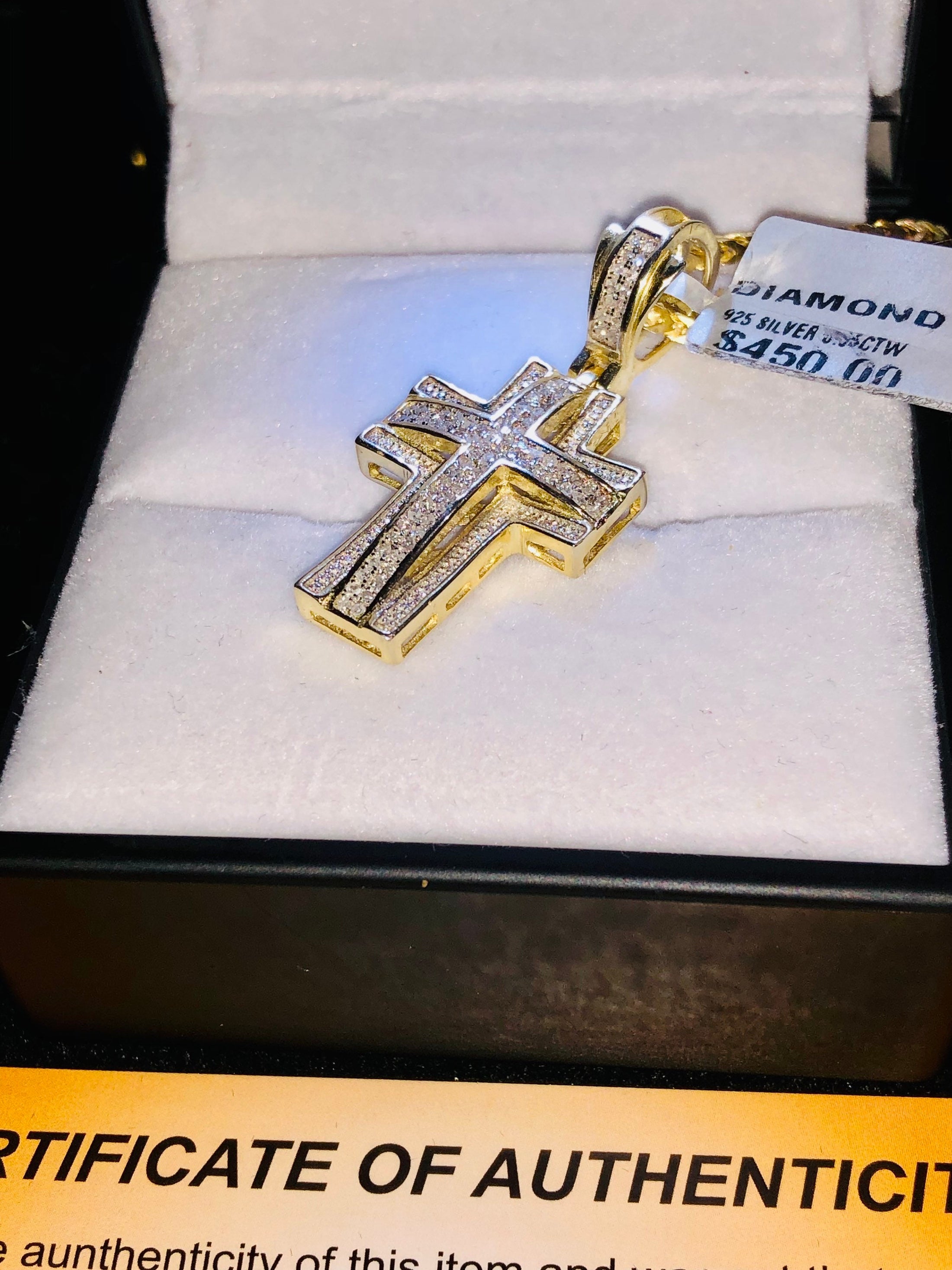 Exquisite real diamond 1/2ct double layer cross pendant hand crafted w/ natural genuine diamonds Not CZ not moissanite best gift huge sale