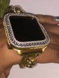Cargar la imagen en la vista de la galería, Genuine Diamond Apple Watch Case | Luxury Diamond Watch Case | Series 7/8 Apple Watch 41/45mm | Apple Watch Bezel Diamond | Hiphop 38mm 40mm
