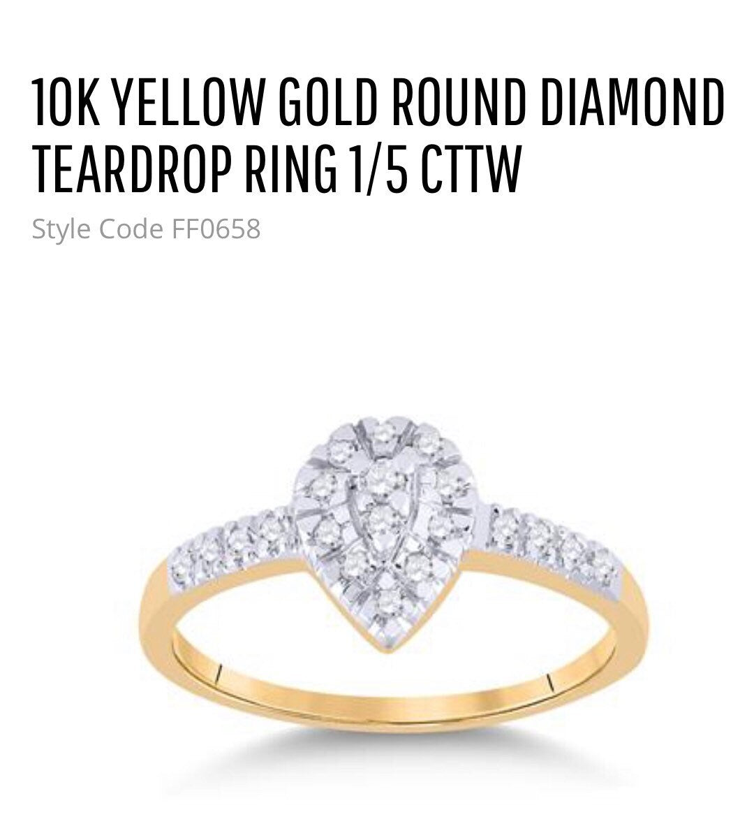 10k solid real gold real Diamond promise engagement wedding bridal anniversary birthday gift ring for women not plated not CZ free appraisal