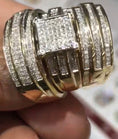 Cargar la imagen en la vista de la galería, Beautiful 10k real gold genuine natural real diamond wedding engagement promise ring set w/ wedding band Not plated Not CZ free appraisal!
