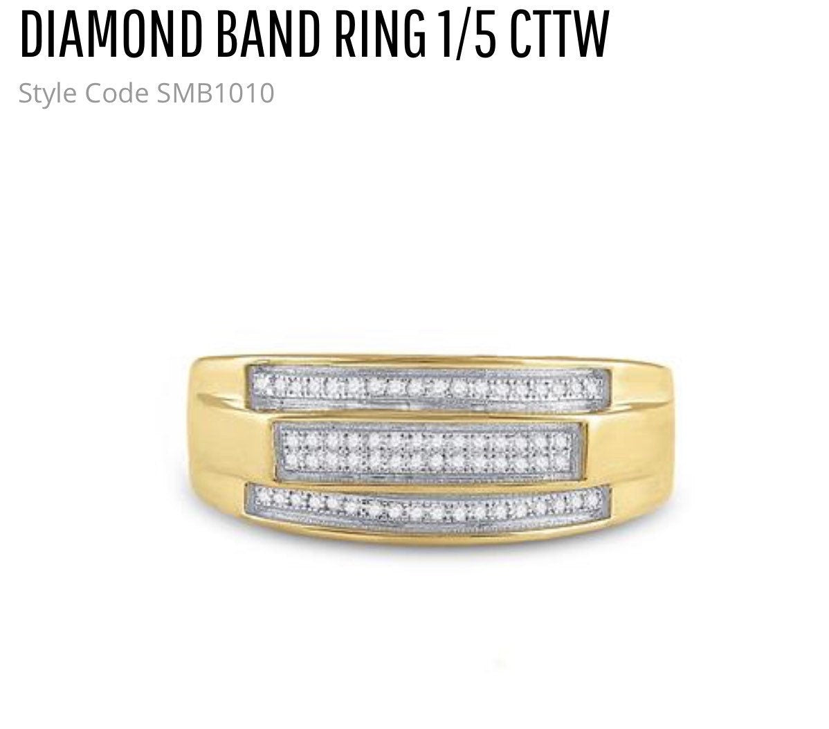 Diamond Rings For Men | 10k Gold Vermeil | Elegant Engagement Ring For Men| Real Diamond Rings | For Her | For Him | Christmas Gift Wedding