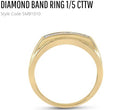 Load image into Gallery viewer, Diamond Rings For Men | 10k Gold Vermeil | Elegant Engagement Ring For Men| Real Diamond Rings | For Her | For Him | Christmas Gift Wedding
