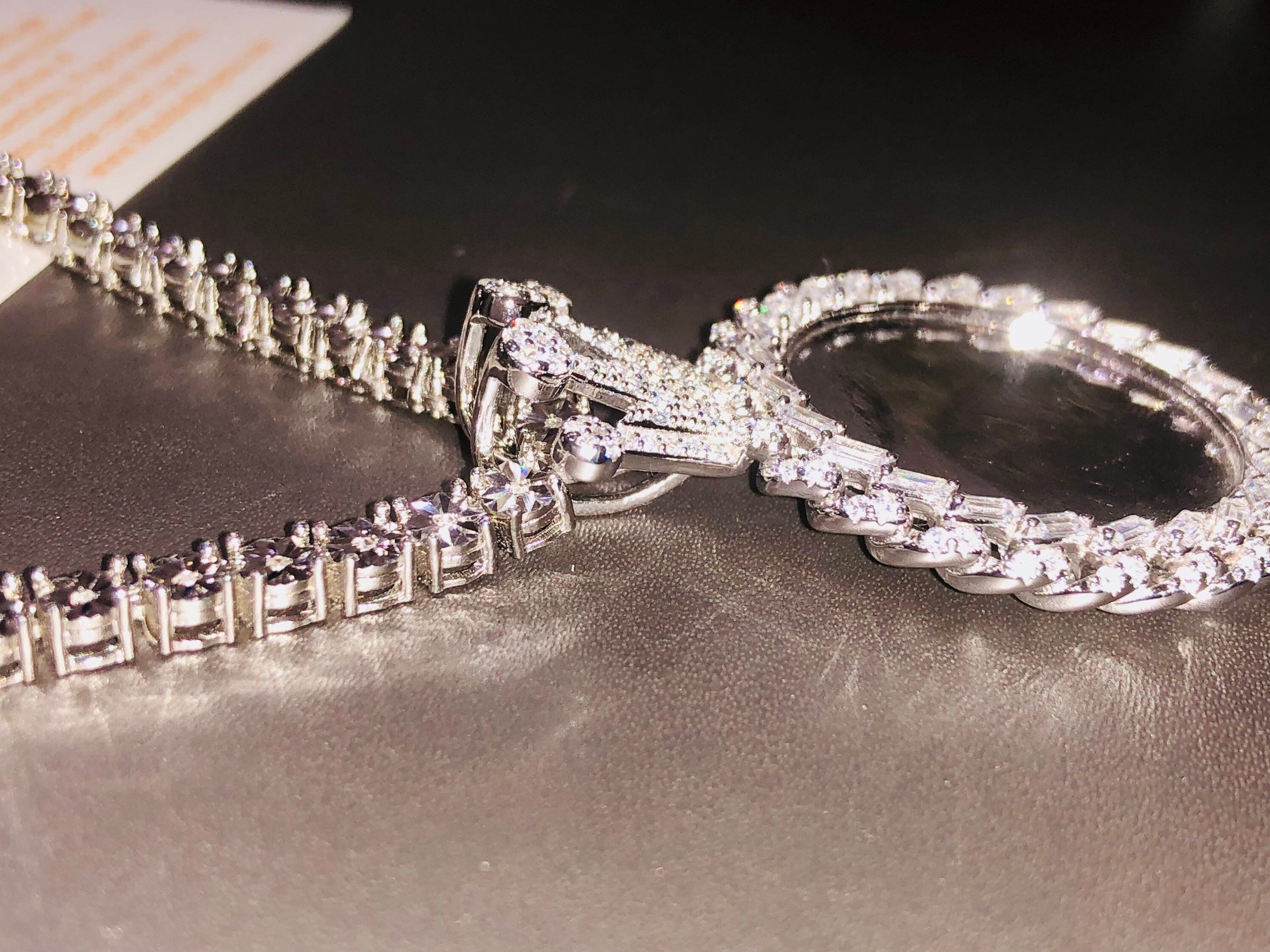 Real diamond tennis chain w/ stunning Swarovski crown memory charm Custom Diamond Memory Pendant Necklace| Custom Name/Photo Pendant | Men